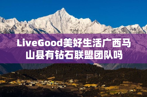 LiveGood美好生活广西马山县有钻石联盟团队吗